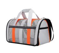 Bolsa portacachorros | 18,9 pulgadas portátil para mascotas | Bolsa de tela de poliéster con bolsillo lateral y almohadilla extraíble - Caja ventilada plegable para cálculo de viajes de camping