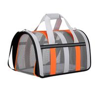 Bolsa portacachorros | 18,9 pulgadas portátil para mascotas | Bolsa de tela de poliéster con bolsillo lateral y almohadilla extraíble - Caja ventilada plegable para cálculo de viajes de camping