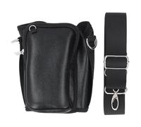 Bolsa portadora de botellas de agua para PU Pu Soporte de manga de botella de agua impermeable con bolsa y trampa de hombro ajustable para accesorios de taza (Negro)