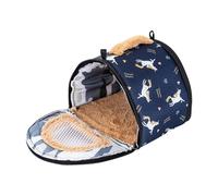 Bolsa portadora para hámster, cobaya, bolsa de viaje, con botón de transporte semiacortado, soporte Hedgehog, lleva la bolsa saliente con un fondo antideslizante para ratones chinchillas