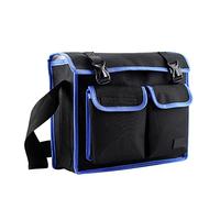 Bolsa portaherramientas de tejido Oxford grueso, con correa para el hombro y organizador, para electricista reparador. (Modelo A3 grueso (azul) pequeño formato)