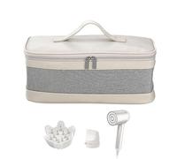Bolsa portátil compatible con secador de pelo Revlon de un solo paso, voluminizador, estilizador, bolsa organizadora de almacenamiento resistente al agua, con asa, Blanco+gris