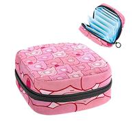 Bolsa portátil con diseño de cerditos para dormir, bolsa de almacenamiento de tampones para servilletas sanitarias, Varios colores, 4.7x6.6x6.6 in/12x17x17 cm