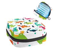 Bolsa portátil con diseño de dinosaurios de dibujos animados, bolsa de almacenamiento para servilletas sanitarias, Varios colores, 4.7x6.6x6.6 in/12x17x17 cm