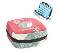 Bolsa portátil con diseño de erizo floral con texto en inglés "I Am a Star", bolsa de almacenamiento de tampones para servilletas sanitarias, Varios colores, 4.7x6.6x6.6 in/12x17x17 cm