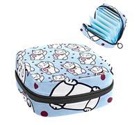 Bolsa portátil con diseño de gatos de la suerte de Japón, portátil, bolsa de almacenamiento de tampones para servilletas sanitarias, Varios colores, 4.7x6.6x6.6 in/12x17x17 cm
