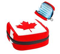 Bolsa portátil con diseño de hojas de arce con bandera de Canadá, bolsa de almacenamiento de tampones para servilletas sanitarias, Varios colores, 4.7x6.6x6.6 in/12x17x17 cm
