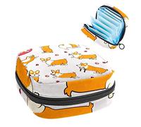 Bolsa portátil con diseño de mariposa de perro Corgi, bolsa de almacenamiento de tampones para servilletas sanitarias, Varios colores, 4.7x6.6x6.6 in/12x17x17 cm