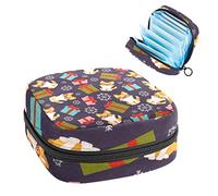Bolsa portátil con diseño de perro Corgi, bolsa de almacenamiento de tampones para servilletas sanitarias, Varios colores, 4.7x6.6x6.6 in/12x17x17 cm