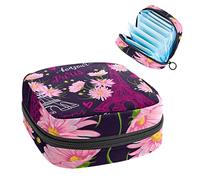 Bolsa portátil con diseño floral de la Torre Eiffel de París, bolsa de almacenamiento de tampones para servilletas sanitarias, Varios colores, 4.7x6.6x6.6 in/12x17x17 cm
