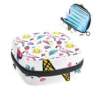 Bolsa portátil con estampado de caracol de flamencos de acuarela, bolsa de almacenamiento de tampones para servilletas sanitarias, Varios colores, 4.7x6.6x6.6 in/12x17x17 cm