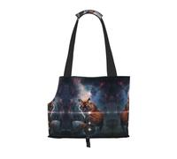Bolsa portátil con estampado Pet-Fox On The Galaxy, ligera y transpirable, adecuada para sacar mascotas pequeñas.