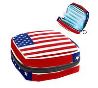 Bolsa portátil con patrón de bandera, bolsa de almacenamiento de tampones para servilletas sanitarias, Varios colores, 4.7x6.6x6.6 in/12x17x17 cm