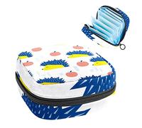 Bolsa portátil con patrón de erizo y manzanas, bolsa de almacenamiento de tampones para servilletas sanitarias, Varios colores, 4.7x6.6x6.6 in/12x17x17 cm