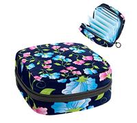 Bolsa portátil con patrón de flores de guisante dulce, bolsa de almacenamiento de tampones para servilletas sanitarias, Varios colores, 4.7x6.6x6.6 in/12x17x17 cm