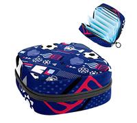 Bolsa portátil con patrón de la Copa del Mundo de Fútbol, bolsa de almacenamiento de tampones para servilletas sanitarias, Varios colores, 4.7x6.6x6.6 in/12x17x17 cm