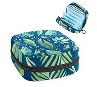 Bolsa portátil con patrón de plantas, bolsa de almacenamiento de tampones para servilletas sanitarias, Varios colores, 4.7x6.6x6.6 in/12x17x17 cm