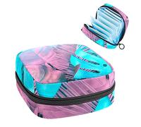 Bolsa portátil con patrón de plantas, bolsa de almacenamiento de tampones para servilletas sanitarias, Varios colores, 4.7x6.6x6.6 in/12x17x17 cm