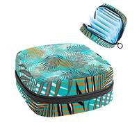 Bolsa portátil con patrón de plantas, bolsa de almacenamiento de tampones para servilletas sanitarias, Varios colores, 4.7x6.6x6.6 in/12x17x17 cm