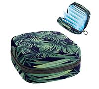 Bolsa portátil con patrón de plantas tropicales, bolsa de almacenamiento de tampones para servilletas sanitarias, Varios colores, 4.7x6.6x6.6 in/12x17x17 cm
