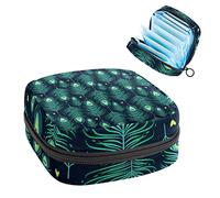 Bolsa portátil con patrón de plumas de pavo real, bolsa de almacenamiento de tampones para servilletas sanitarias, Varios colores, 4.7x6.6x6.6 in/12x17x17 cm