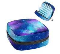 Bolsa portátil con patrón de universo de acuarela, bolsa de almacenamiento de tampones para servilletas sanitarias, Varios colores, 4.7x6.6x6.6 in/12x17x17 cm