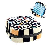 Bolsa portátil con patrón geométrico abstracto, bolsa de almacenamiento de tampones para servilletas sanitarias, Varios colores, 4.7x6.6x6.6 in/12x17x17 cm
