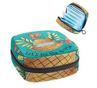 Bolsa portátil con texto en inglés "Let's See the World Period", bolsa de almacenamiento para tampones para servilletas sanitarias, Varios colores, 4.7x6.6x6.6 in/12x17x17 cm