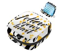 Bolsa portátil de almacenamiento de servilletas sanitarias, bolsa de copa menstrual femenina para compresas de menstruación para adolescentes, kit de tampones para el primer período, sigue tu corazón