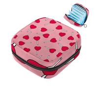 Bolsa portátil de almacenamiento de servilletas sanitarias, bolsa de copa menstrual femenina para compresas de menstruación para adolescentes, kit de tampones para el primer período, corazón de amor