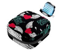 Bolsa portátil de almacenamiento de servilletas sanitarias, bolsa de copa menstrual femenina para compresas de menstruación para adolescentes, kit de tampones para el primer período, alas de amor con
