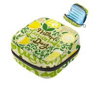 Bolsa portátil de almacenamiento de servilletas sanitarias, bolsa de copa menstrual para compresas menstruales femeninas para adolescentes, kit de primer período, día nacional del limón