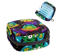 Bolsa portátil de almacenamiento de tampones para servilletas sanitarias de Alien Monsters, Varios colores, 4.7x6.6x6.6 in/12x17x17 cm