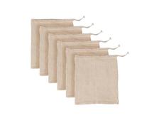 Bolsa Portátil De Malla De Algodón Bolsa reutilizable for verduras, bolsa de malla de algodón lavable, bolsas de cuerda for compras de frutas y verduras, almacenamiento y organizador de cocina, 6 uds.