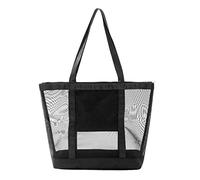Bolsa portátil de malla de secado rápido con cremallera y bolsillo interior para colgar artículos de tocador para la universidad, como se muestra