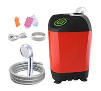 Bolsa portátil para bomba de ducha con cabezal | Kit de ducha eléctrico con pantalla de temperatura, para senderismo, mochileros, limpieza de mascotas