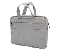 Bolsa Portátil para Computadora Portátil, Doble Cremallera, Impermeable, Tela Oxford, Funda Protectora para PC, Estuche de Transporte para Computadora de Negocios con Bolsillo (Gris Claro)