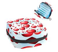 Bolsa portátil para el día de San Valentín, diseño de corazón rojo y cielo, bolsa de almacenamiento para servilletas sanitarias, Varios colores, 4.7x6.6x6.6 in/12x17x17 cm