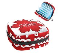 Bolsa portátil para el período de hoja de arce del Día de Canadá, 1 de julio, bolsa de almacenamiento de tampones para servilletas sanitarias, Varios colores, 4.7x6.6x6.6 in/12x17x17 cm