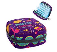 Bolsa portátil para instrumentos de música, guitarra, violín, tambor de jazz, bolsa de almacenamiento de tampones para servilletas sanitarias, Varios colores, 4.7x6.6x6.6 in/12x17x17 cm