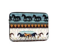 Bolsa portátil para laptop de 15 pulgadas, diseño de rayas de caballo impreso a prueba de golpes, bolsillo interior para laptop, para negocios, viajes, escuela, oficina