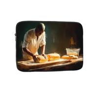 Bolsa portátil para laptop de 17 pulgadas, a prueba de golpes, con patrón de panadero ocupado, para viajes de negocios, trabajo, universidad