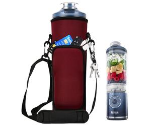 Bolsa portátil para licuadora portátil Ninja Blast Max BC251EUNV, BC251EUIV, BC251EUGY, BC251EUMT, BC251EUPK, BC251EULD, BC251EUSL - Funda aislante para batidora con correa transversal (burdeos)