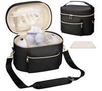 Bolsa portátil para sacaleches compatible con Willow/Elvie/Medela/Momcozy, funda de transporte portátil para madres lactantes y trabajadoras, bolsa de extracción con alfombrilla y correa para el