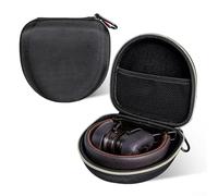 Bolsa protectora de EVA a prueba de golpes compatible con Beats Studio Pro, funda de transporte resistente a la presión con cremallera suave y clip de mosquetón (negro dorado)