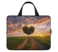 Bolsa protectora para ordenador portátil con forma de corazón y árbol en puesta de sol, Estilo:, 12inch