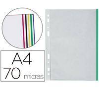 Bolsa Q-Connect Din A4 Multiperforada 70 Micrones Cristal Con Borde Colores Surtidos (25 Unidades)