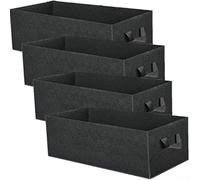 Bolsa rectangular de fieltro, macetas de jardín de aireación de raíces gruesas resistentes, 4 bolsas de cultivo, para balcón, jardines, jardinería en casa (40 x 30 x 20)