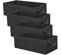 Bolsa rectangular de fieltro para plantar plantas de tela no tejida engrosada, contenedor para plantas vegetales con asas, paquete de 4 (50 x 30 x 20)