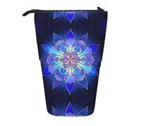 Bolsa rectangular de tela Oxford telescópica de pie con mandala portátil para niños, niñas, adolescentes, estudiantes, oficina, Black, Talla única